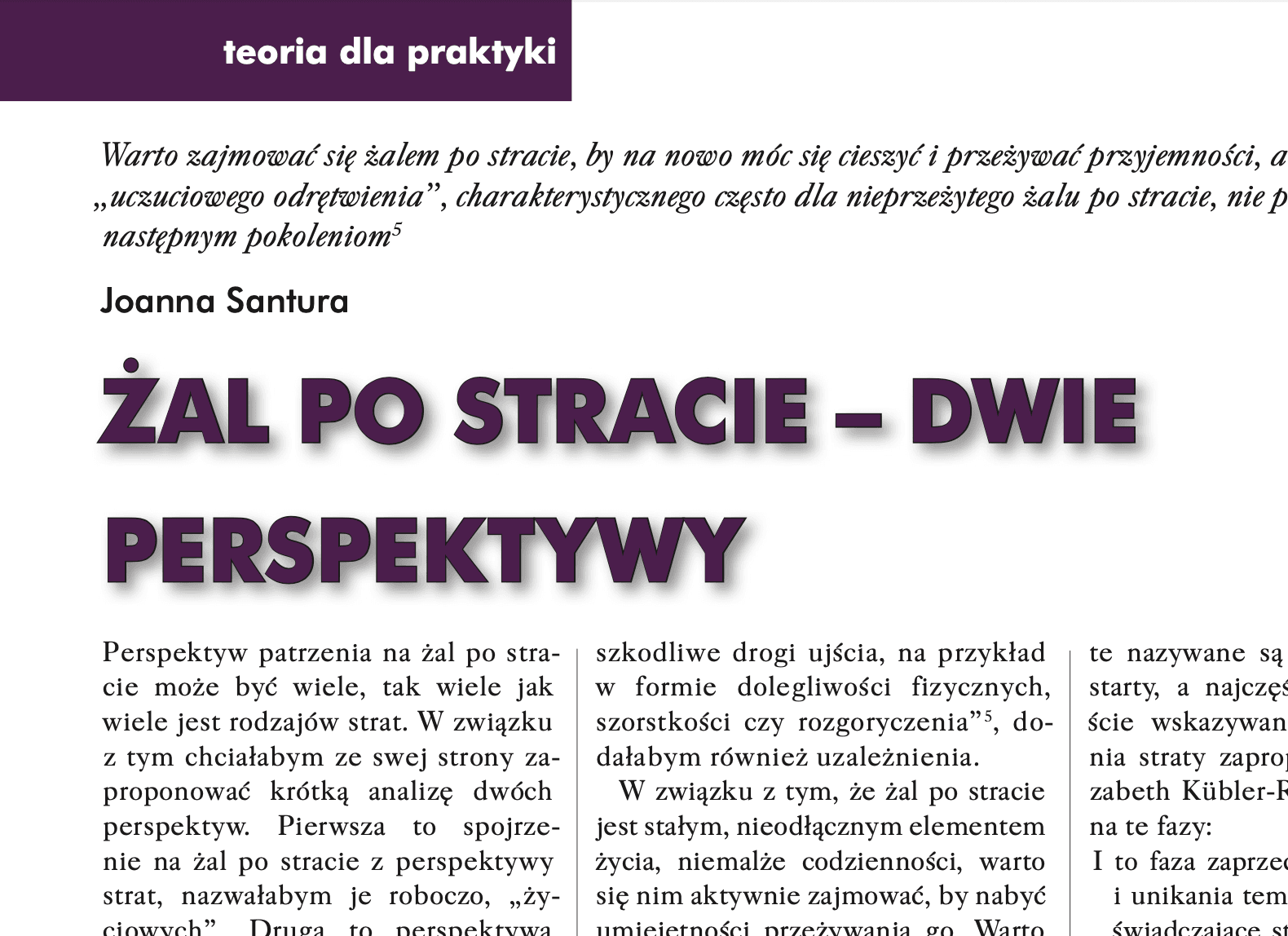 Żal po stracie - dwie perspektywy