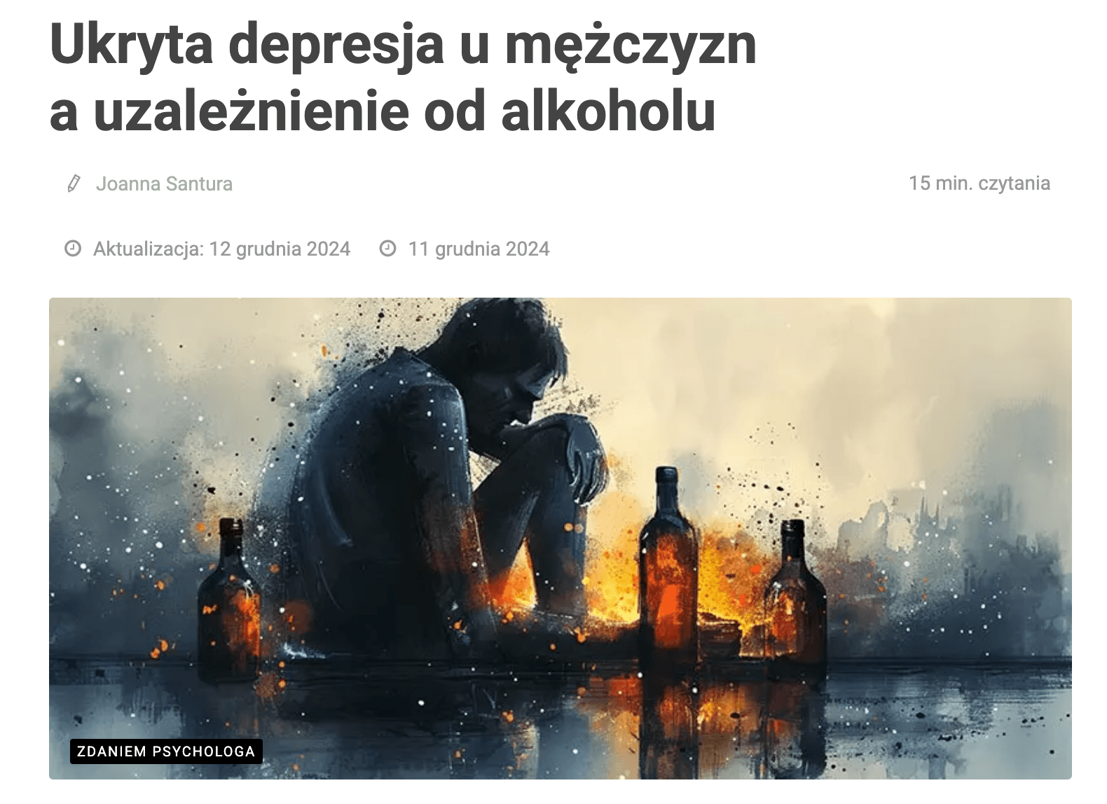 Ukryta depresja u mężczyzn a uzależnienie od alkoholu