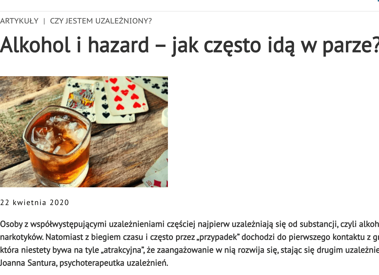 Alkohol i hazard – jak często idą w parze?
